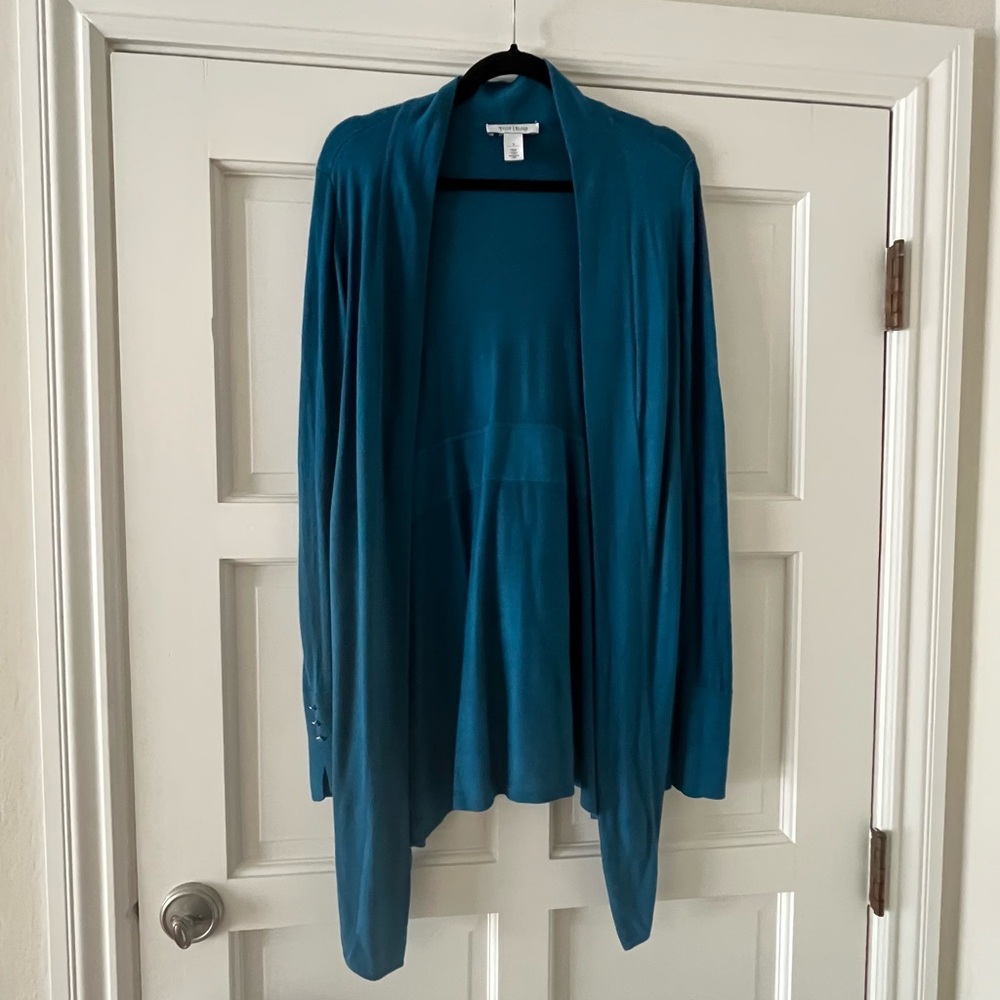 White House Black Market Teal Cardigan with Buttons - Size Small